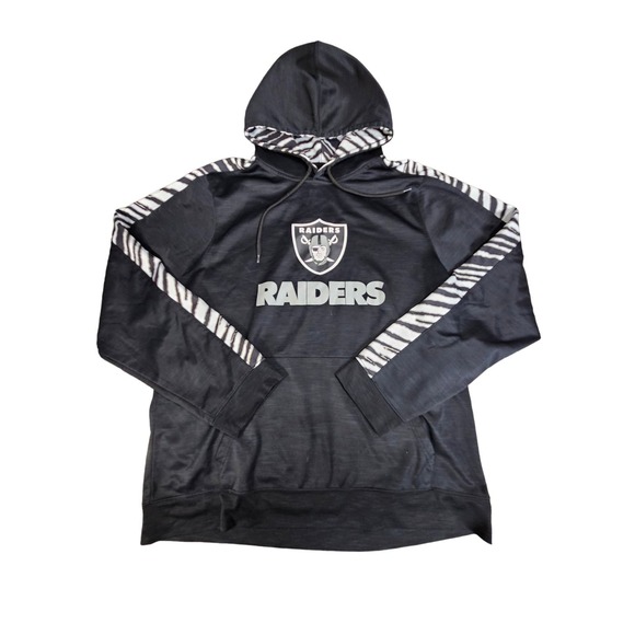 Las Vegas raiders size large black zebra nfl hoodie - Picture 1 of 2